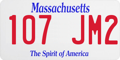 MA license plate 107JM2