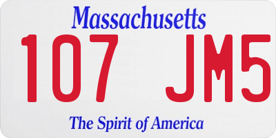MA license plate 107JM5