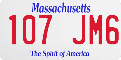 MA license plate 107JM6