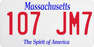 MA license plate 107JM7