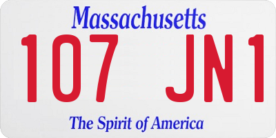 MA license plate 107JN1
