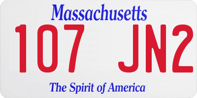 MA license plate 107JN2