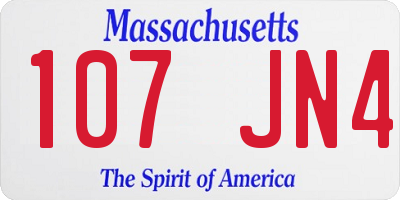 MA license plate 107JN4