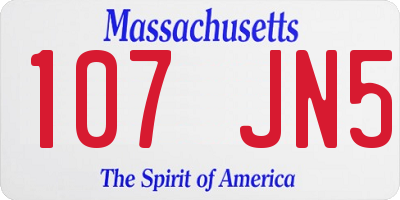 MA license plate 107JN5