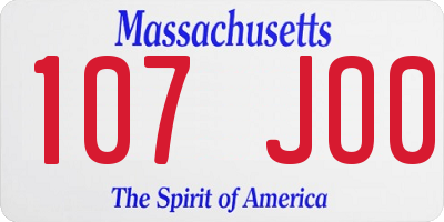 MA license plate 107JO0