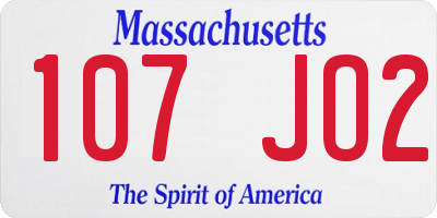 MA license plate 107JO2