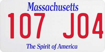 MA license plate 107JO4