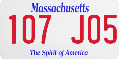 MA license plate 107JO5