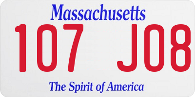 MA license plate 107JO8