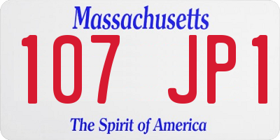 MA license plate 107JP1