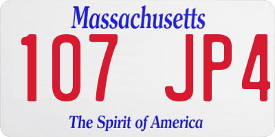 MA license plate 107JP4