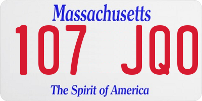 MA license plate 107JQ0