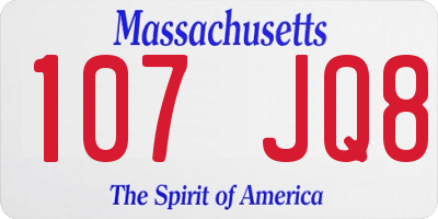 MA license plate 107JQ8