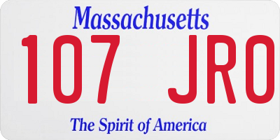 MA license plate 107JR0