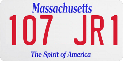 MA license plate 107JR1