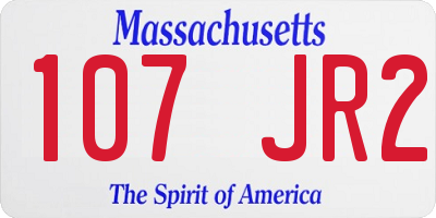MA license plate 107JR2