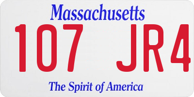 MA license plate 107JR4