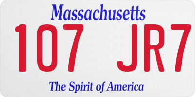 MA license plate 107JR7