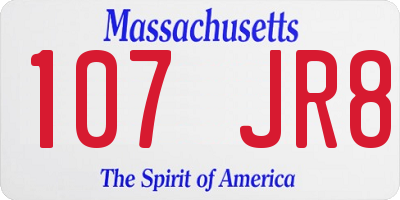 MA license plate 107JR8