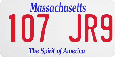 MA license plate 107JR9