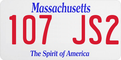 MA license plate 107JS2