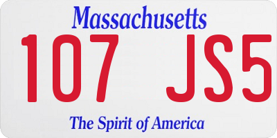MA license plate 107JS5