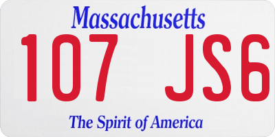 MA license plate 107JS6