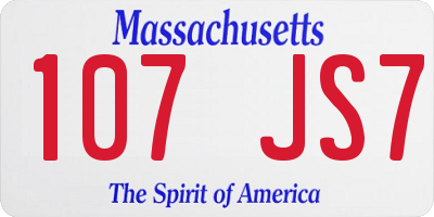 MA license plate 107JS7