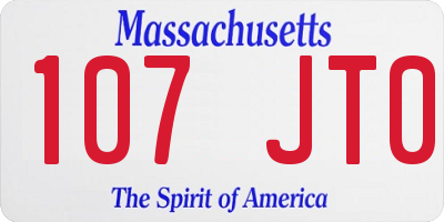 MA license plate 107JT0