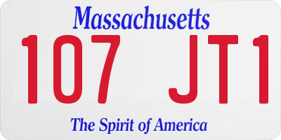 MA license plate 107JT1