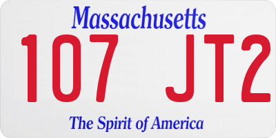 MA license plate 107JT2