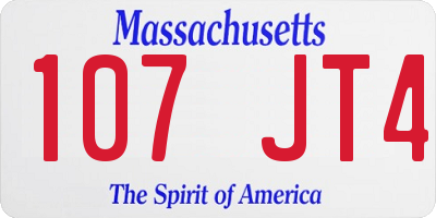 MA license plate 107JT4