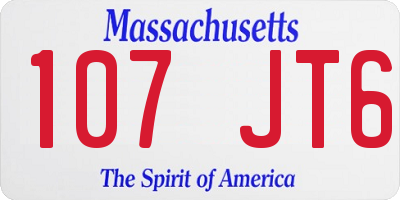 MA license plate 107JT6