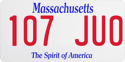 MA license plate 107JU0