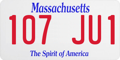 MA license plate 107JU1