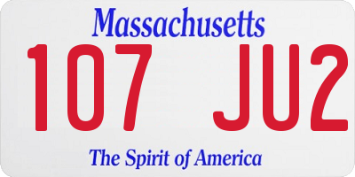 MA license plate 107JU2