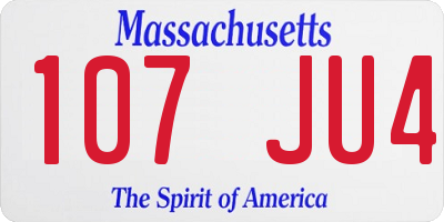 MA license plate 107JU4