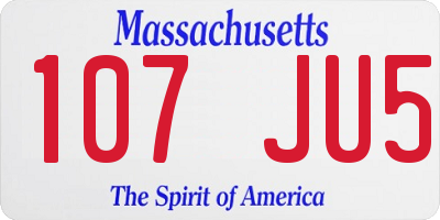 MA license plate 107JU5