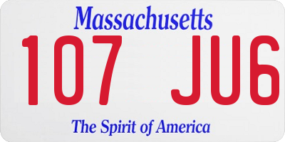MA license plate 107JU6