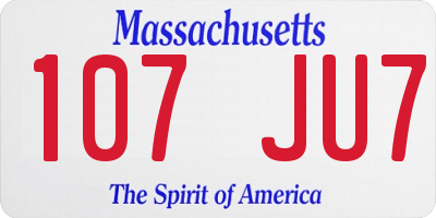 MA license plate 107JU7
