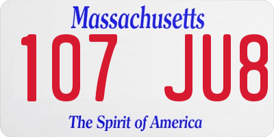 MA license plate 107JU8