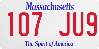 MA license plate 107JU9