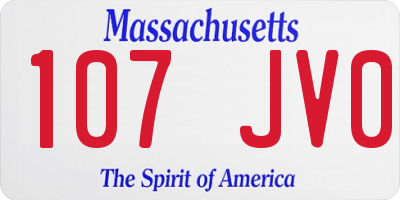 MA license plate 107JV0