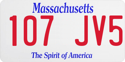 MA license plate 107JV5