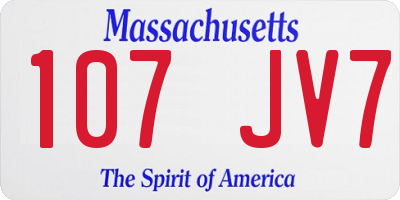 MA license plate 107JV7