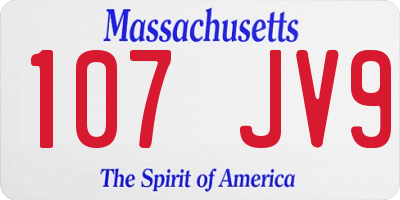 MA license plate 107JV9