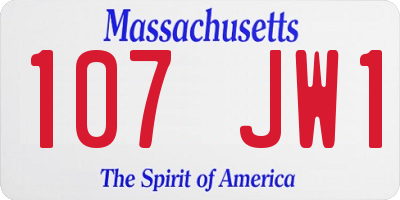 MA license plate 107JW1