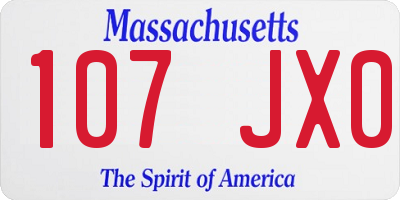 MA license plate 107JX0