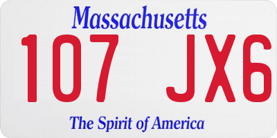 MA license plate 107JX6