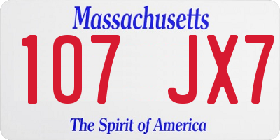 MA license plate 107JX7